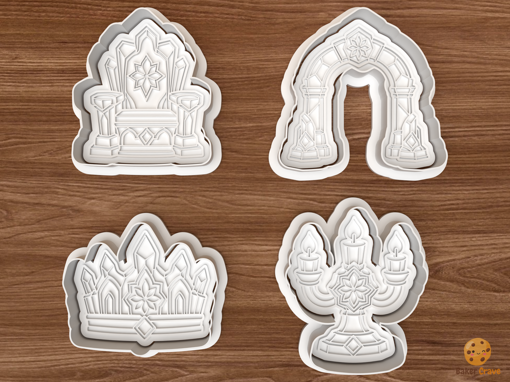 Christmas Ice Palace Cookie Cutter Set STL File - 01 set main