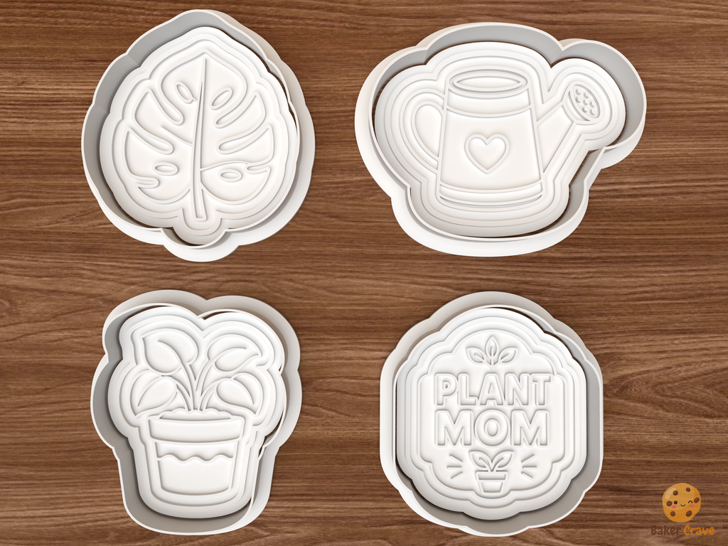 Plant Mom Cookie Cutter Set STL File - 01 set main