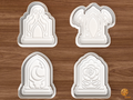 Halloween Tombstone Cookie Cutter Set STL File - 01 set main