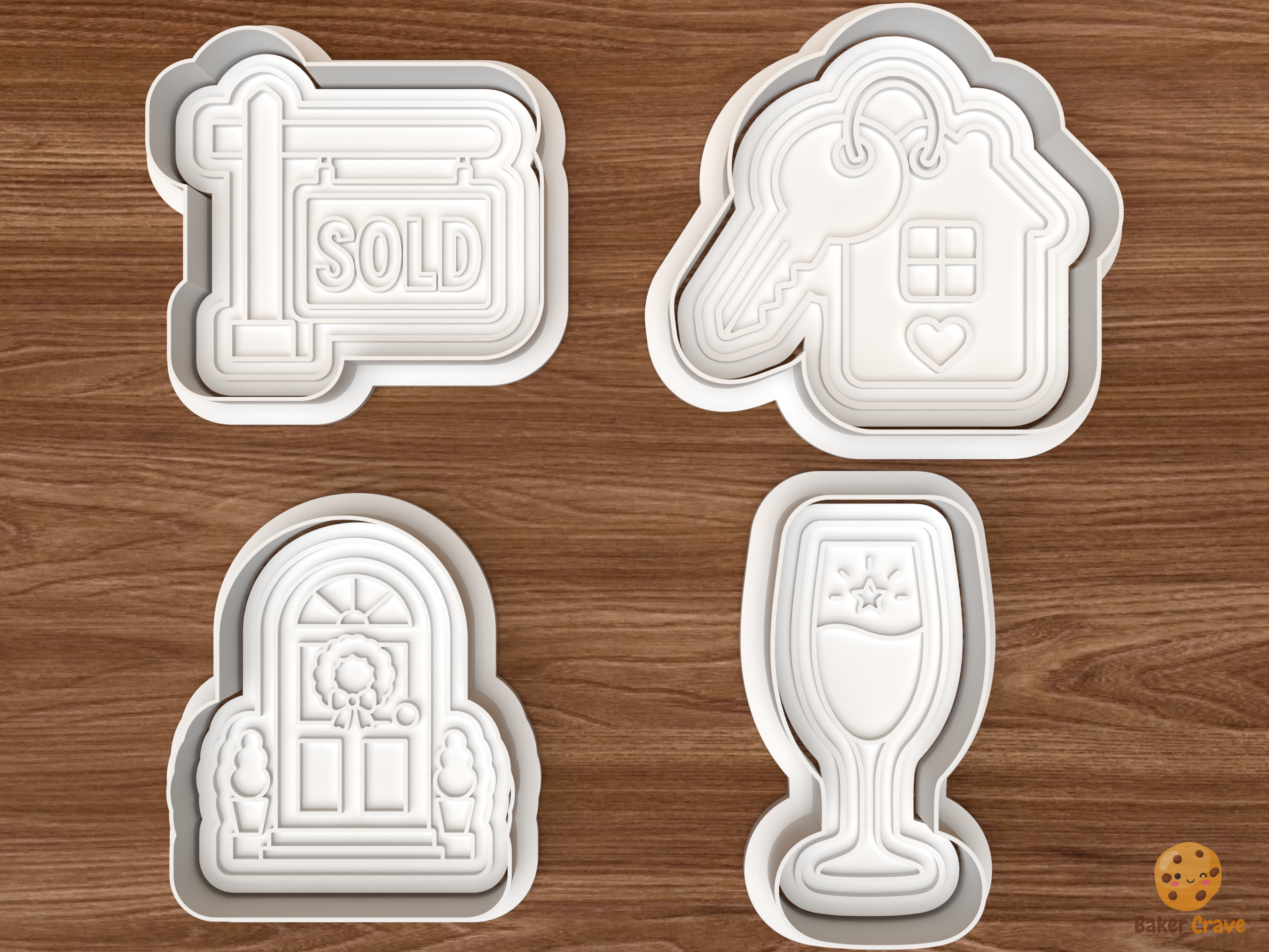 Real Estate Closing Cookie Cutter Set STL File - 01 set main