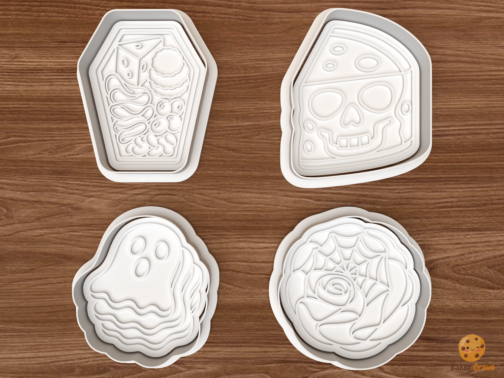 Halloween Charcuterie Board Cookie Cutter Set STL File - 01 set main