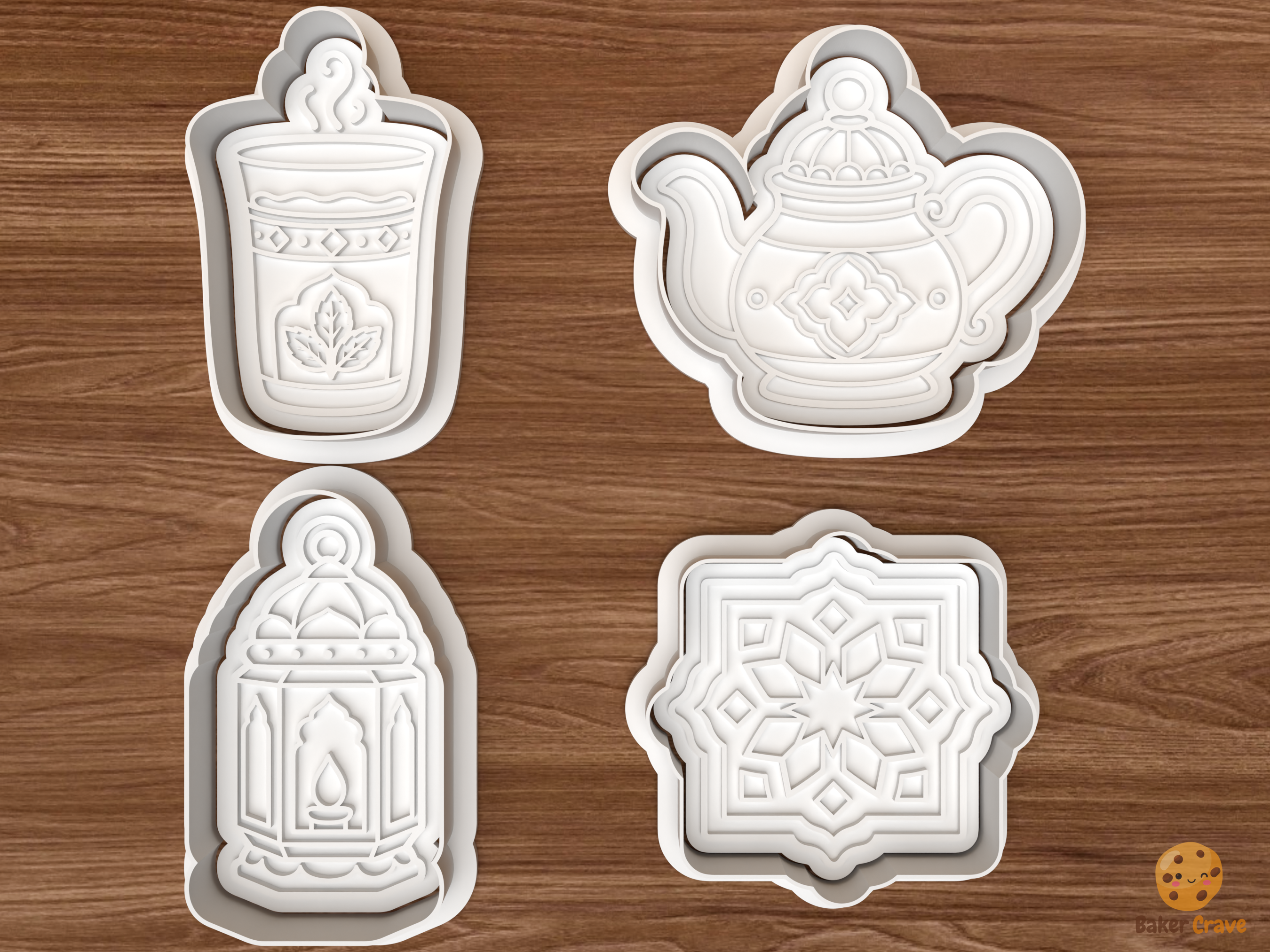 Moroccan Tea Cookie Cutter Set STL File - 01 set main