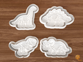 Dinosaur Fossil Cookie Cutter Set STL File - 01 set main
