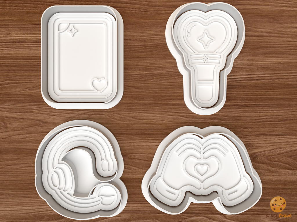 Fan Concert Love Cookie Cutter Set STL File - 01 set main