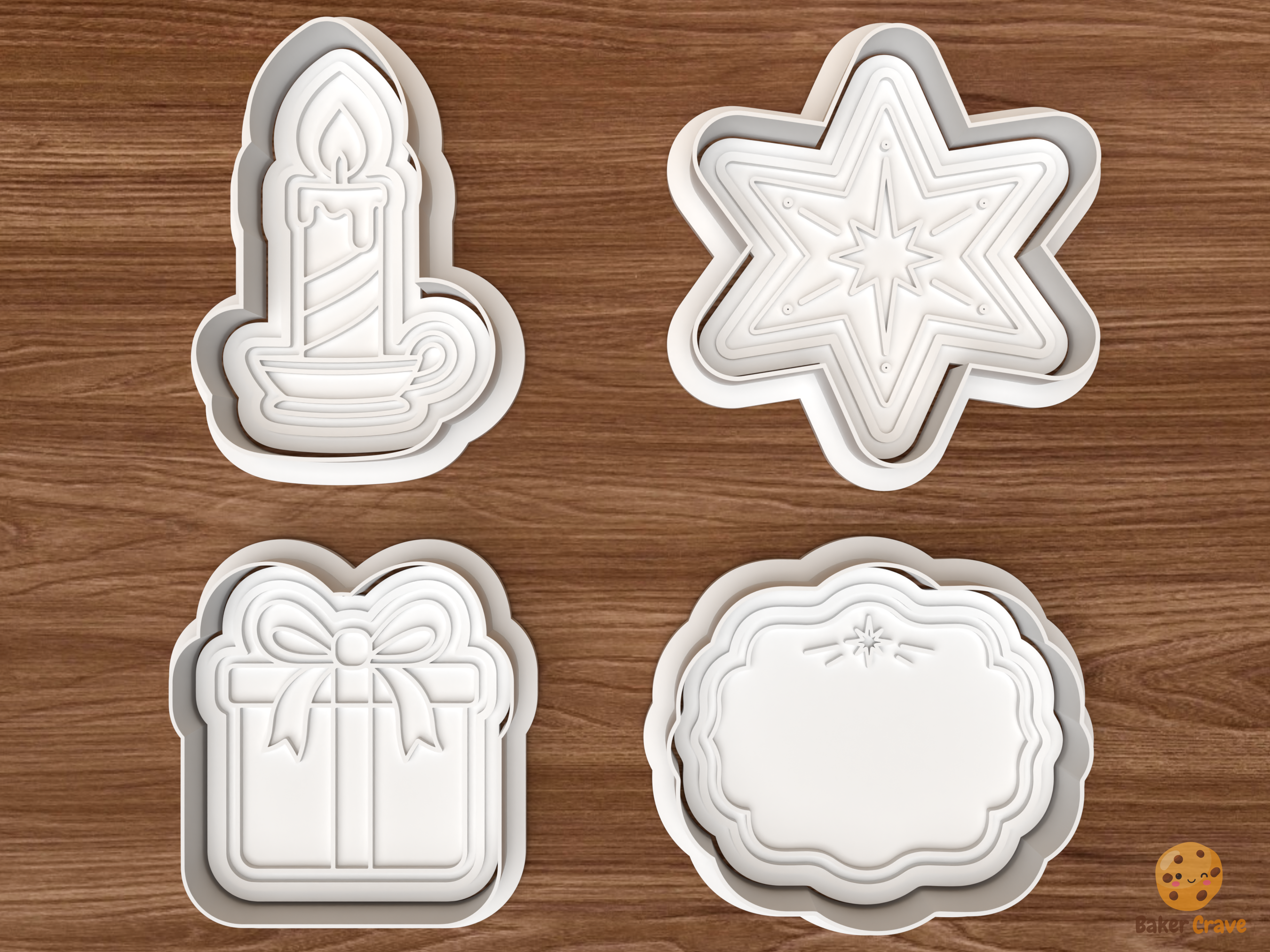 Christmas Gift Cookie Cutter Set STL File - 01 set main