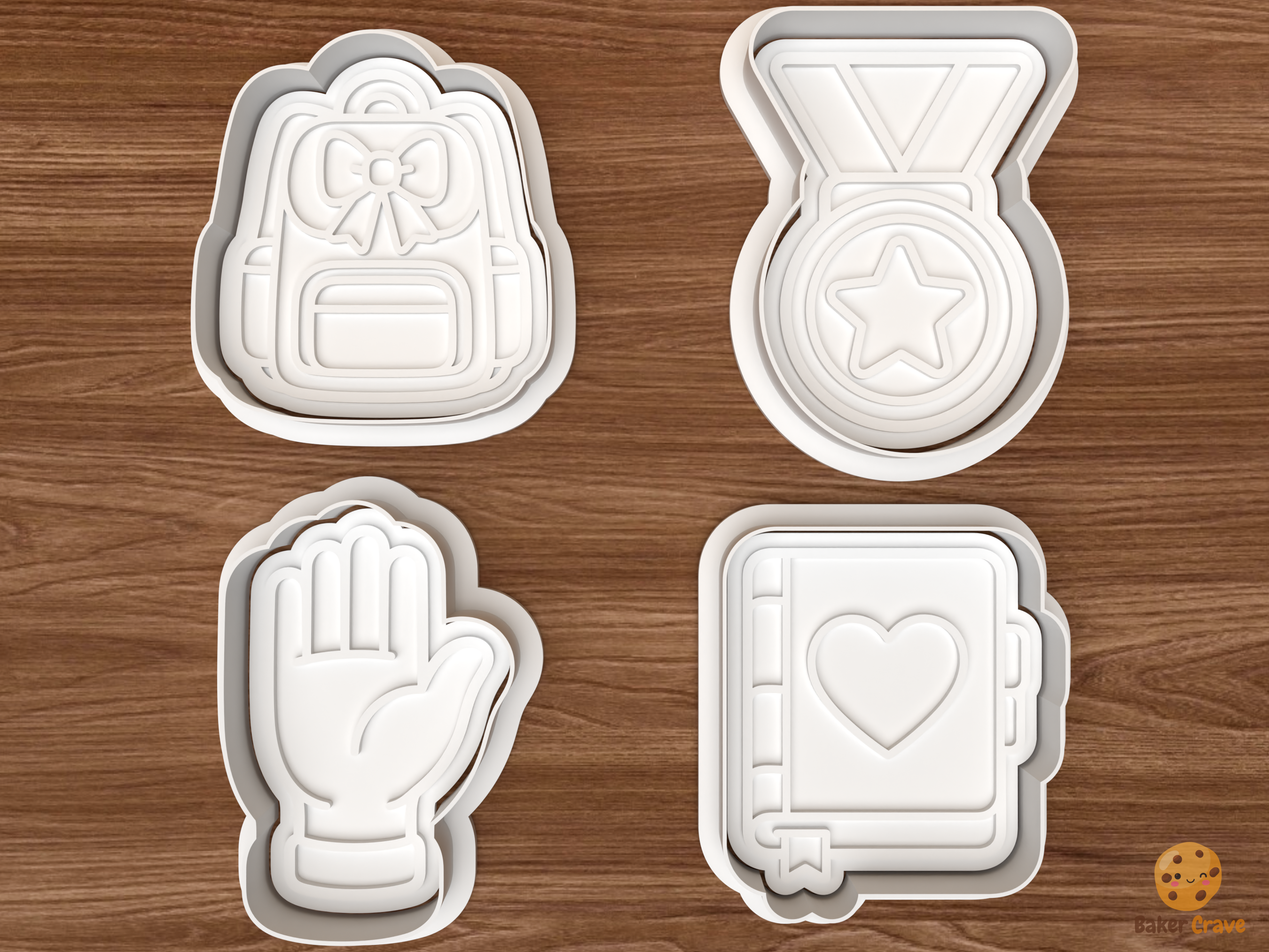 Girl Power Celebration Cookie Cutter Set STL File - 01 set main