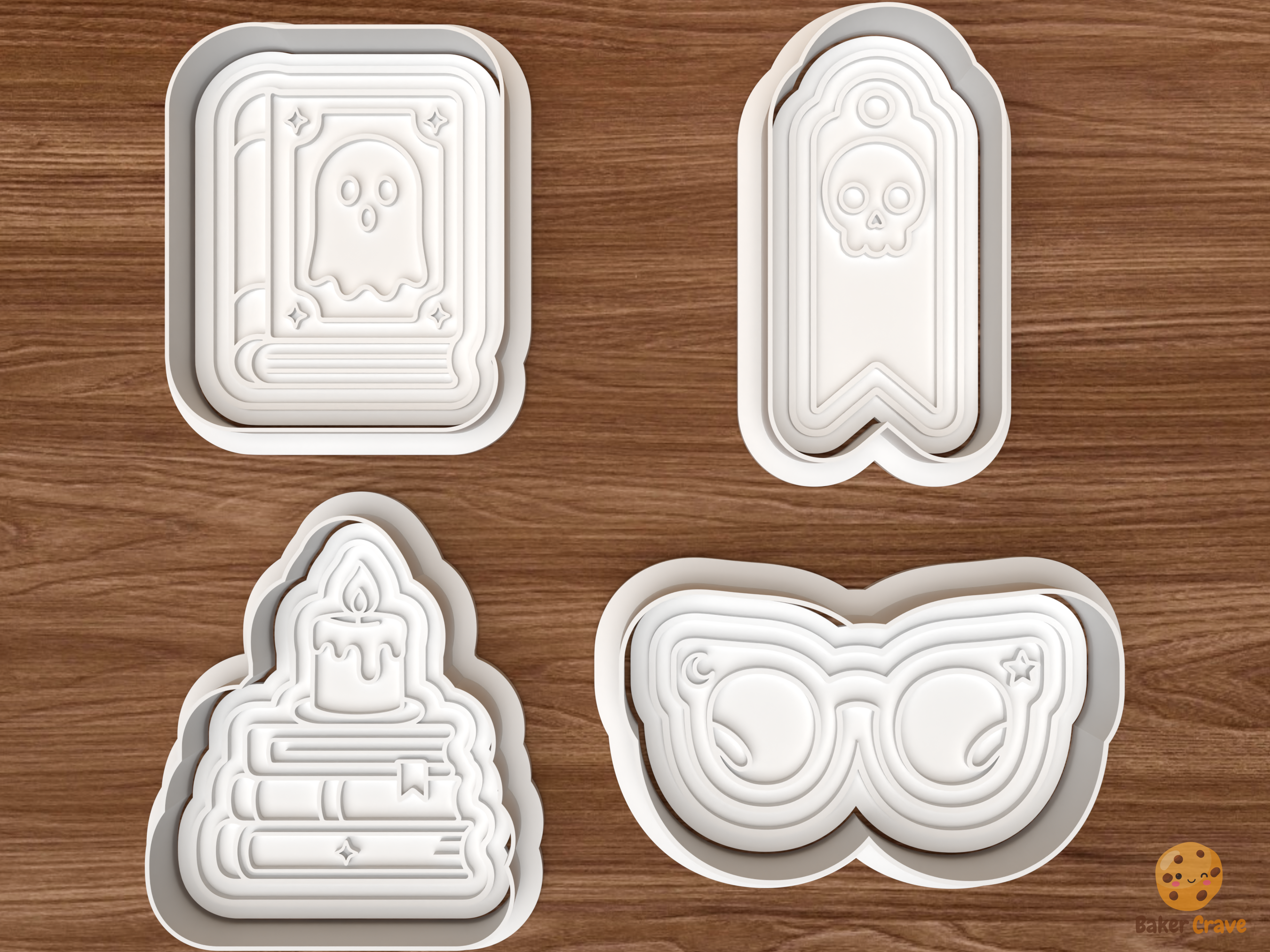 Spooky Book Club Cookie Cutter Set STL File - 01 set main