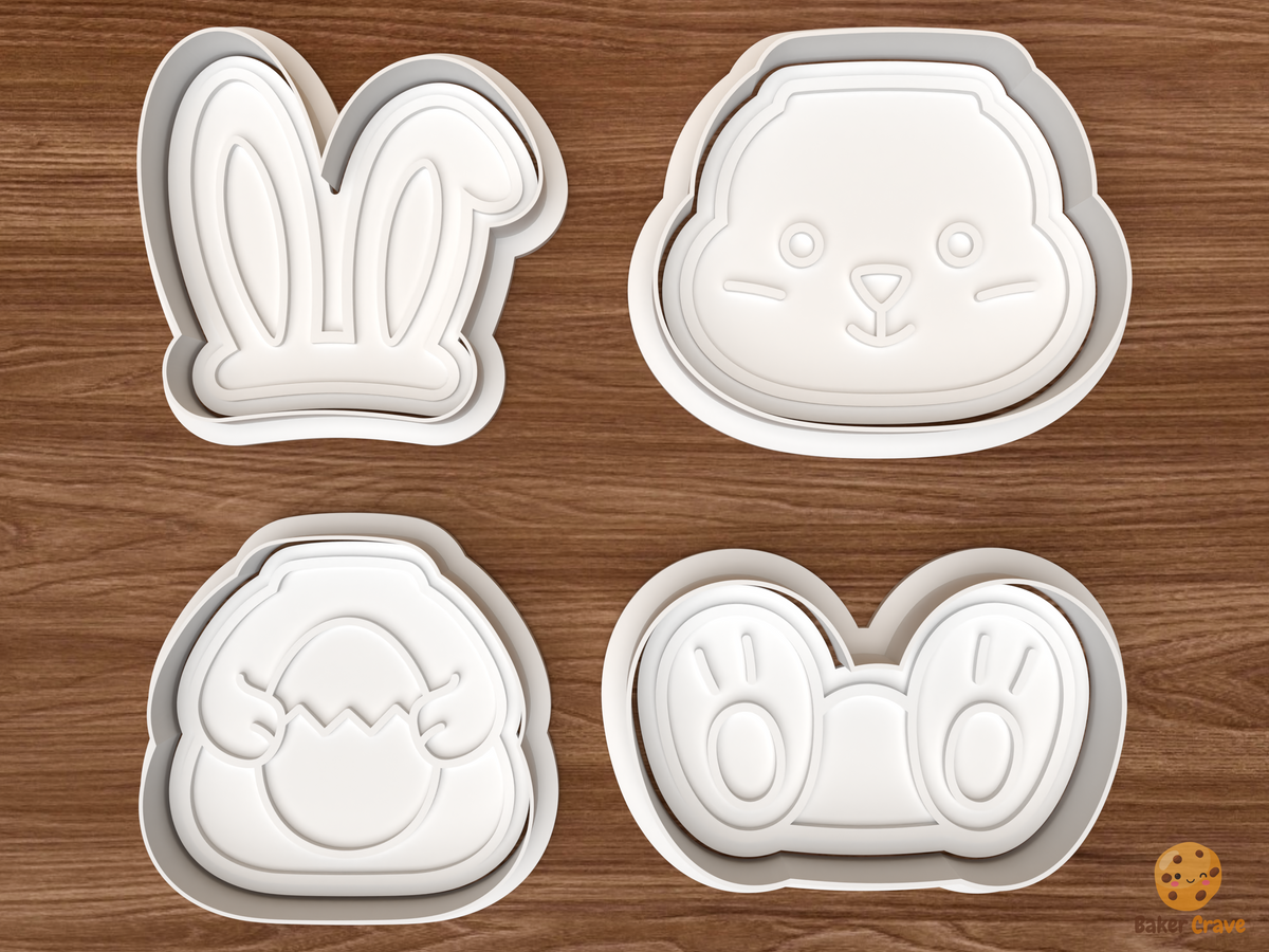 Stackable Easter Bunny Cookie Cutter Set