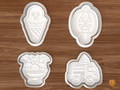 Halloween Ice Cream Cookie Cutter Set STL File - 01 set main