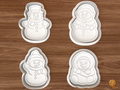 Christmas Snowman Family Cookie Cutter Set STL File - 01 set main
