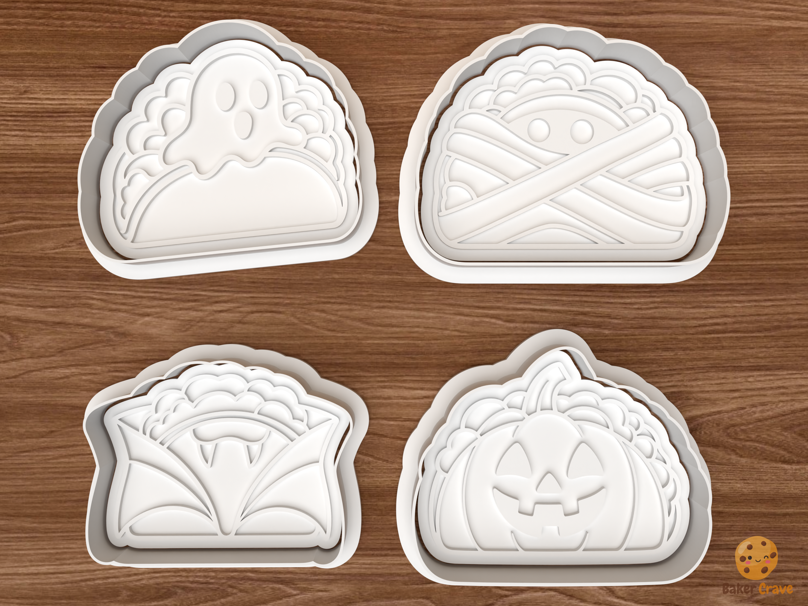 Halloween Taco Cookie Cutter Set STL File - 01 set main