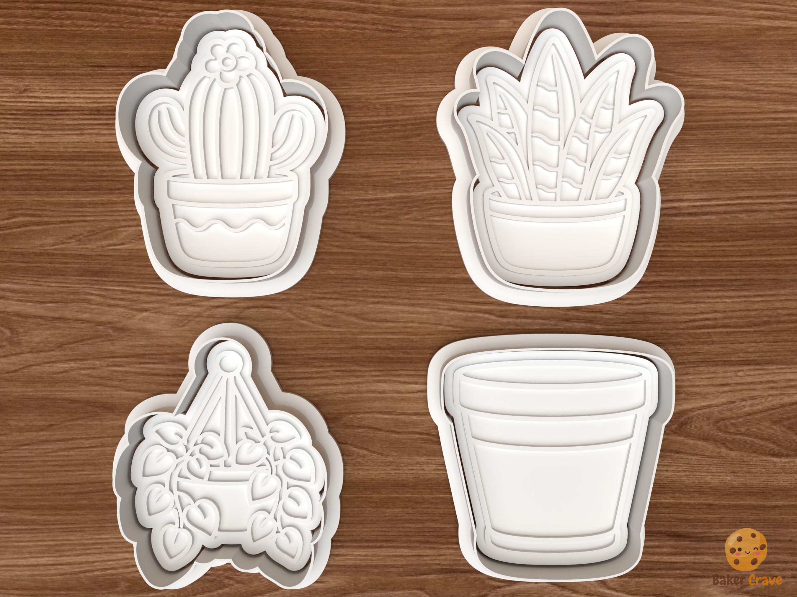 Houseplant Cookie Cutter Set STL File - 01 set main