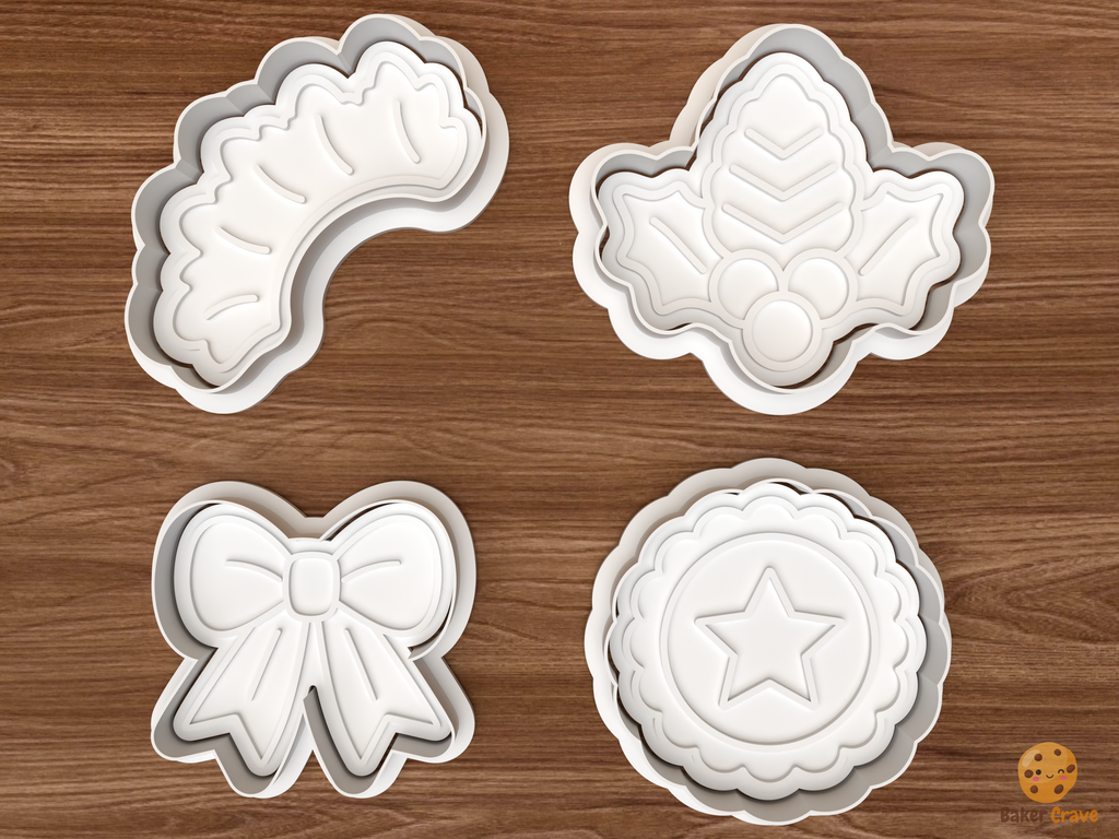 Christmas Wreath Platter Cookie Cutter Set STL File