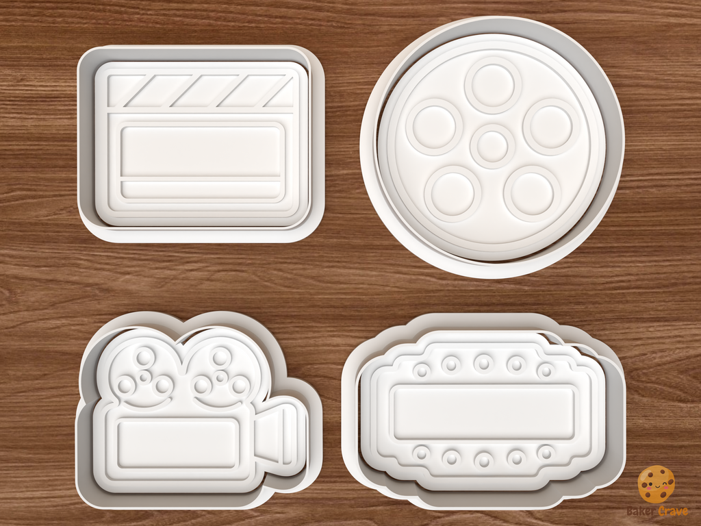 Cinema Filmmaking Cookie Cutter Set STL File