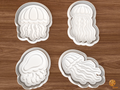 Jellyfish Cookie Cutter Set STL File - 01 set main