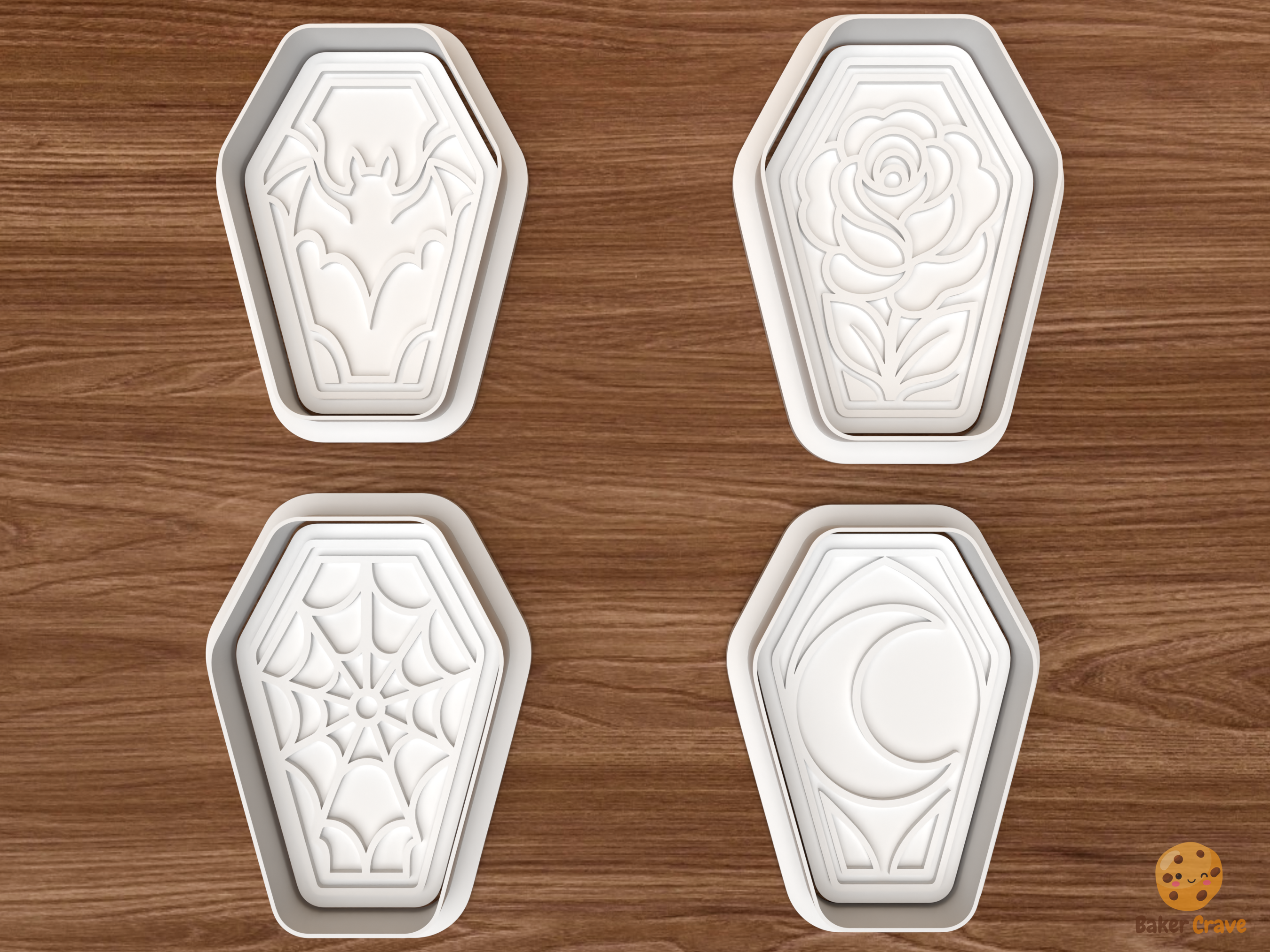 Halloween Coffin Cookie Cutter Set STL File - 01 set main