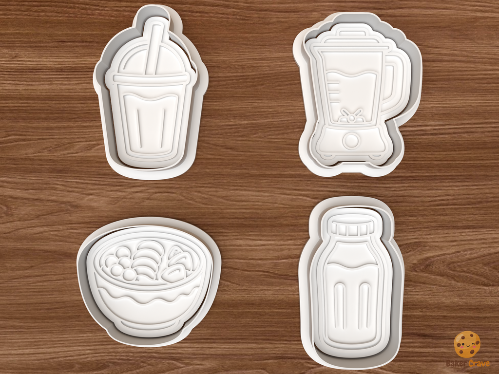 Smoothie Bar Cookie Cutter Set STL File - 01 set main