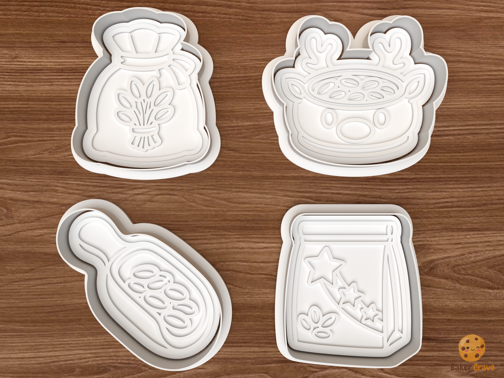 Reindeer Food Station Cookie Cutter Set STL File - 01 set main