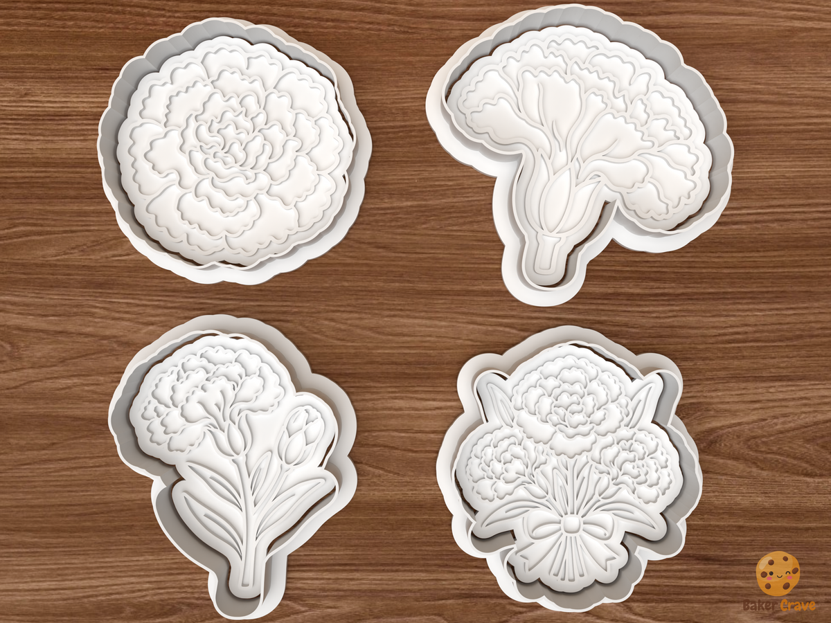 Carnation Blooms Cookie Cutter Set