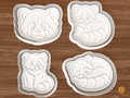 Red Panda Cookie Cutter Set STL File - 01 set main