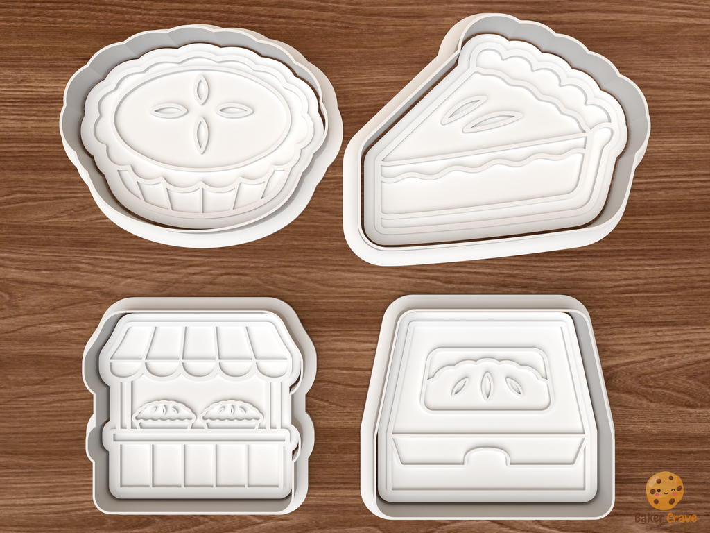 Farmer Pie Stand Cookie Cutter Set STL File - 01 set main