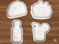 Taco Fiesta Cookie Cutter Set STL File - 01 set main