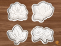 Magnolia Blooms Cookie Cutter Set STL File