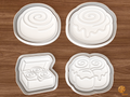 Cinnamon Roll Bakery Cookie Cutter Set STL File - 01 set main