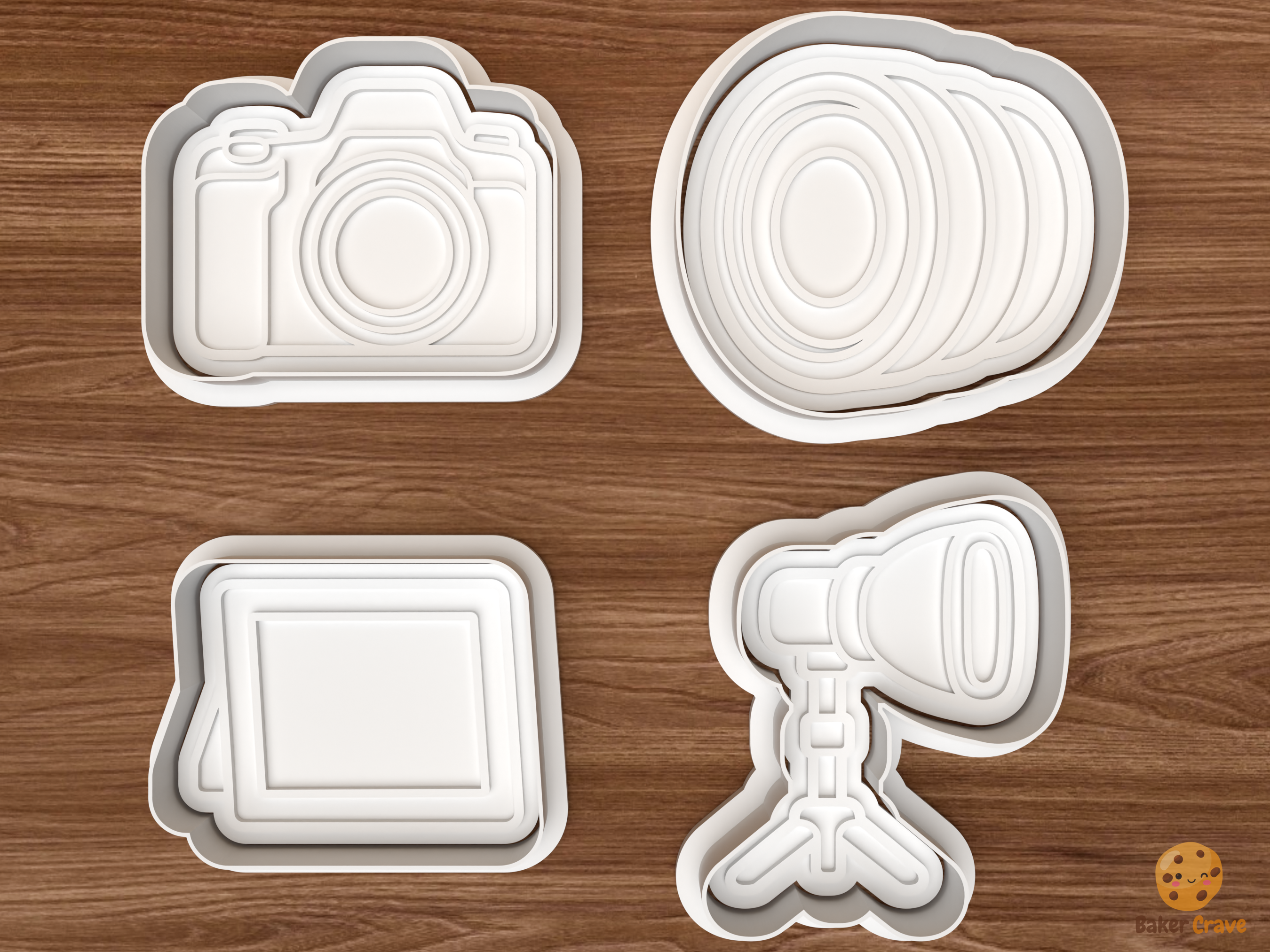 Photographer Cookie Cutter Set STL File - 01 set main