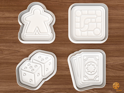 Board Game Night Cookie Cutter Set STL File - 01 set main