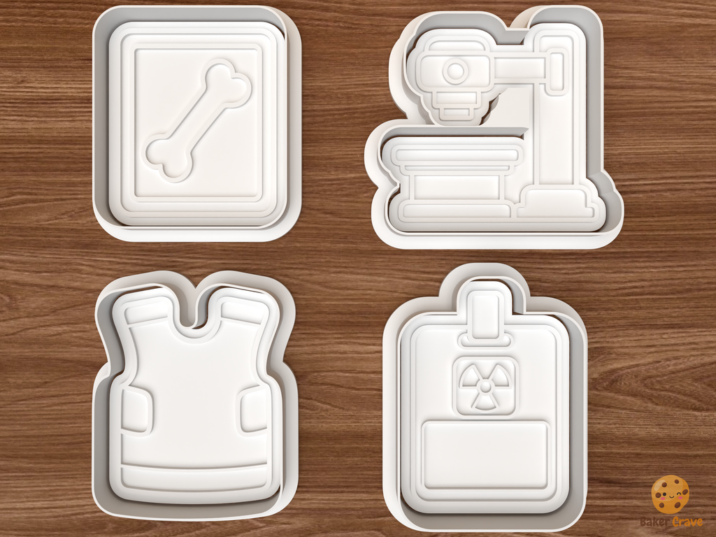 Radiology Tech Cookie Cutter Set STL File - 01 set main