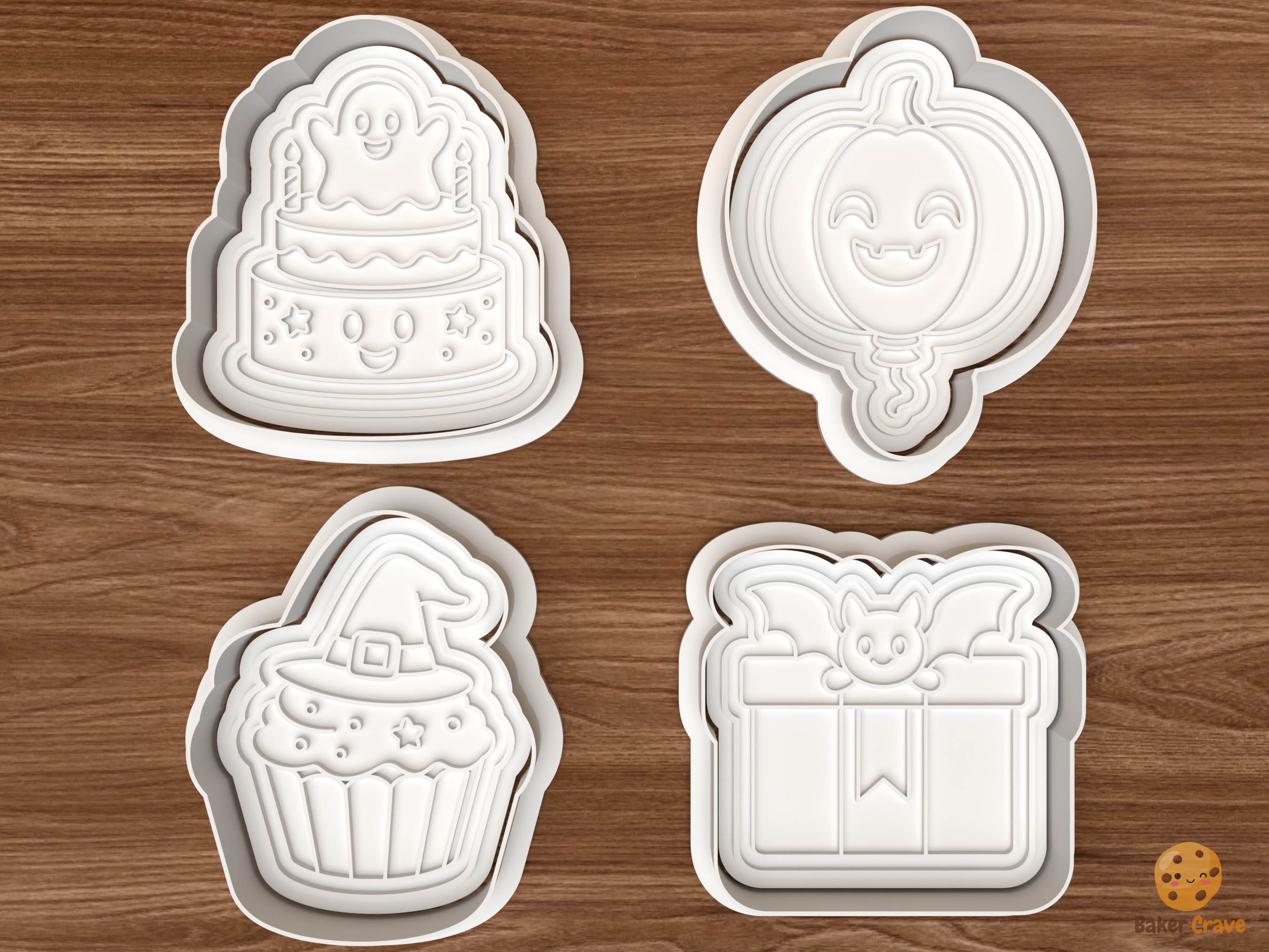 Halloween Birthday Party Cookie Cutter Set STL File - 01 set main