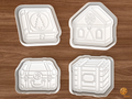 Christmas Eve Box Cookie Cutter Set STL File - 01 set main