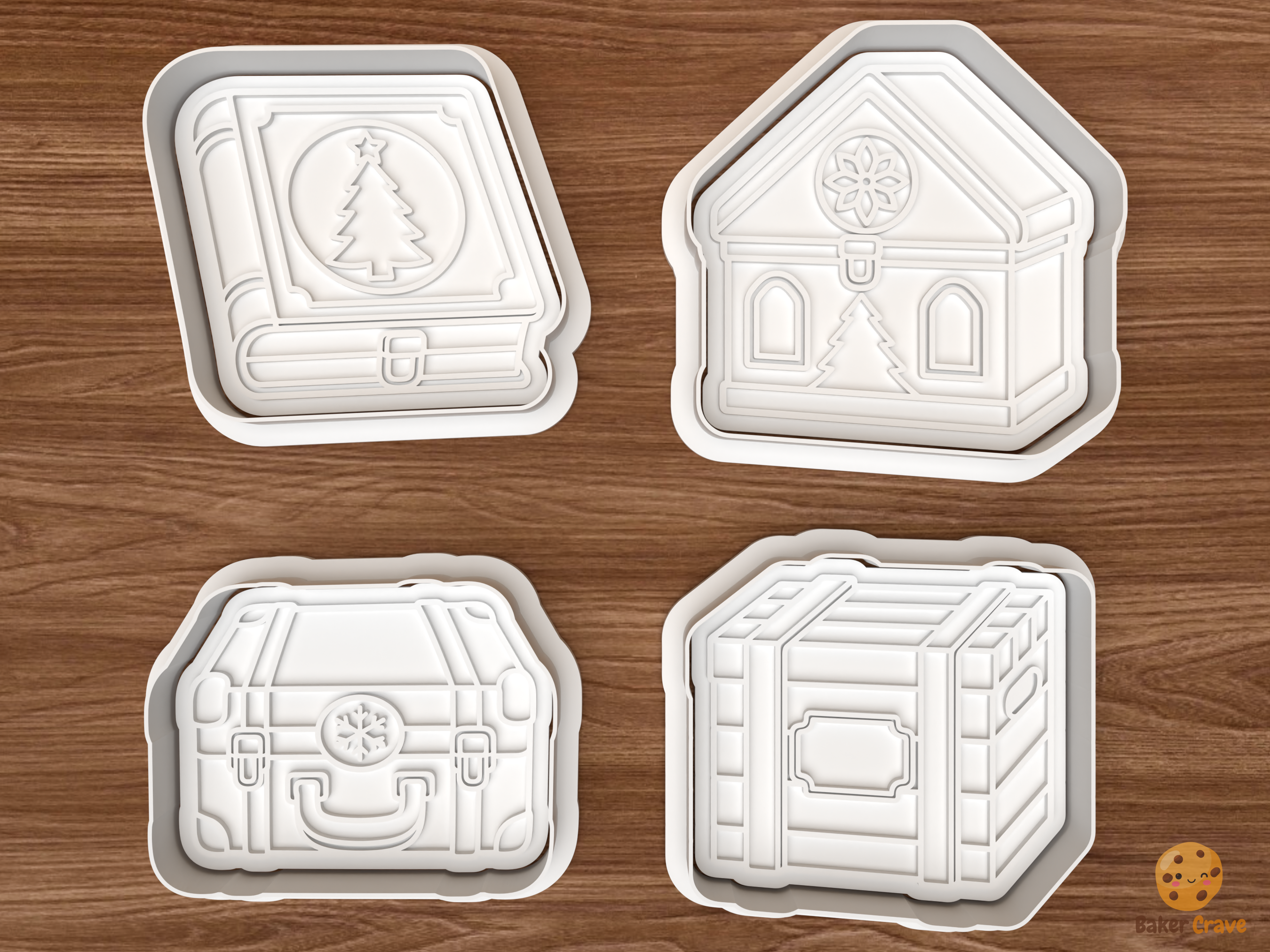 Christmas Eve Box Cookie Cutter Set STL File - 01 set main