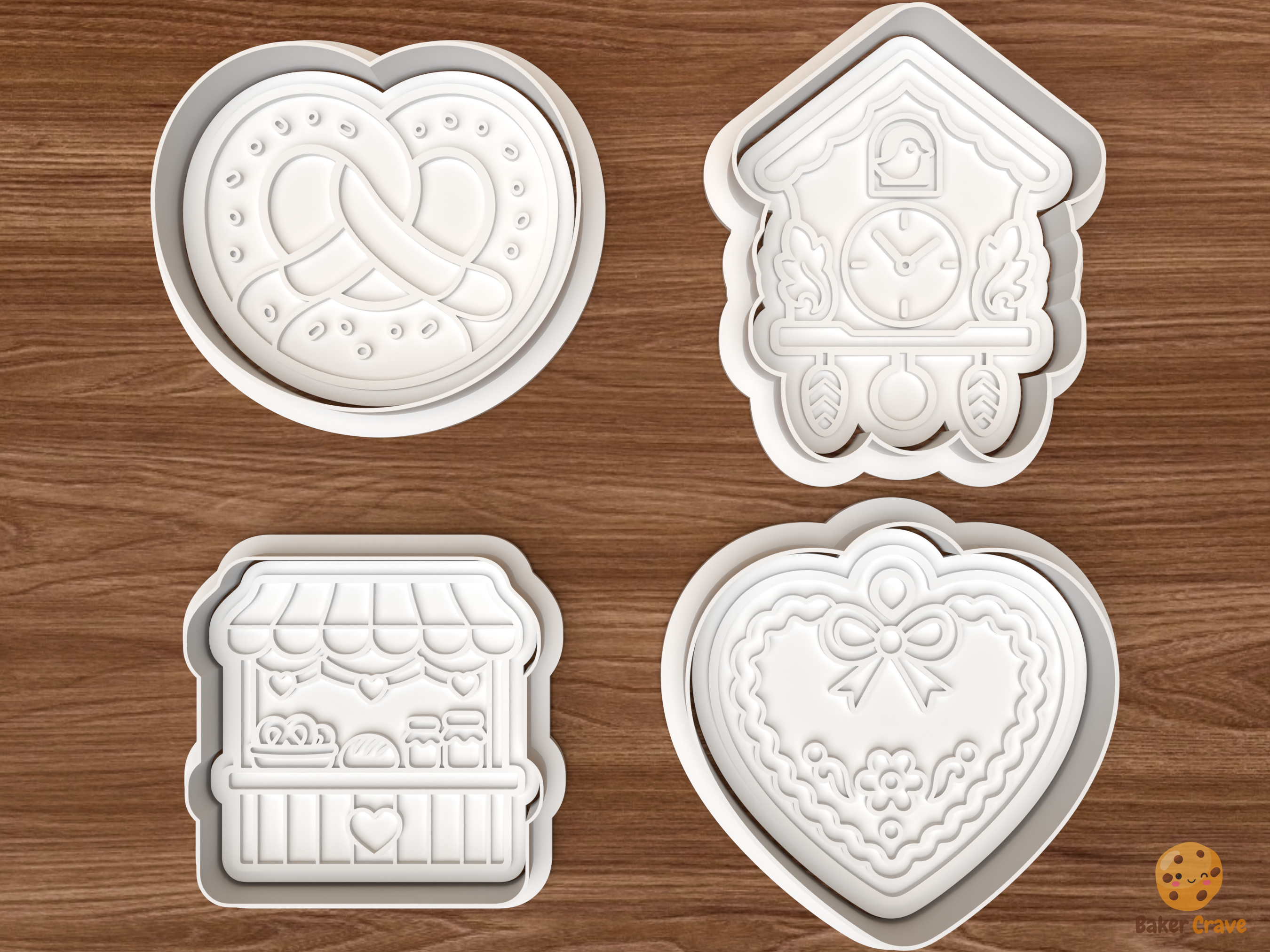 German Christmas Market Cookie Cutter Set STL File - 01 set main
