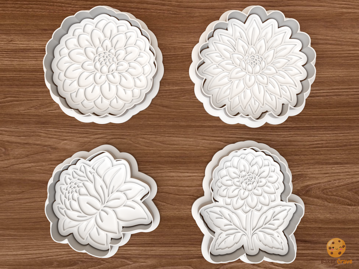 Dahlia Blooms Cookie Cutter Set