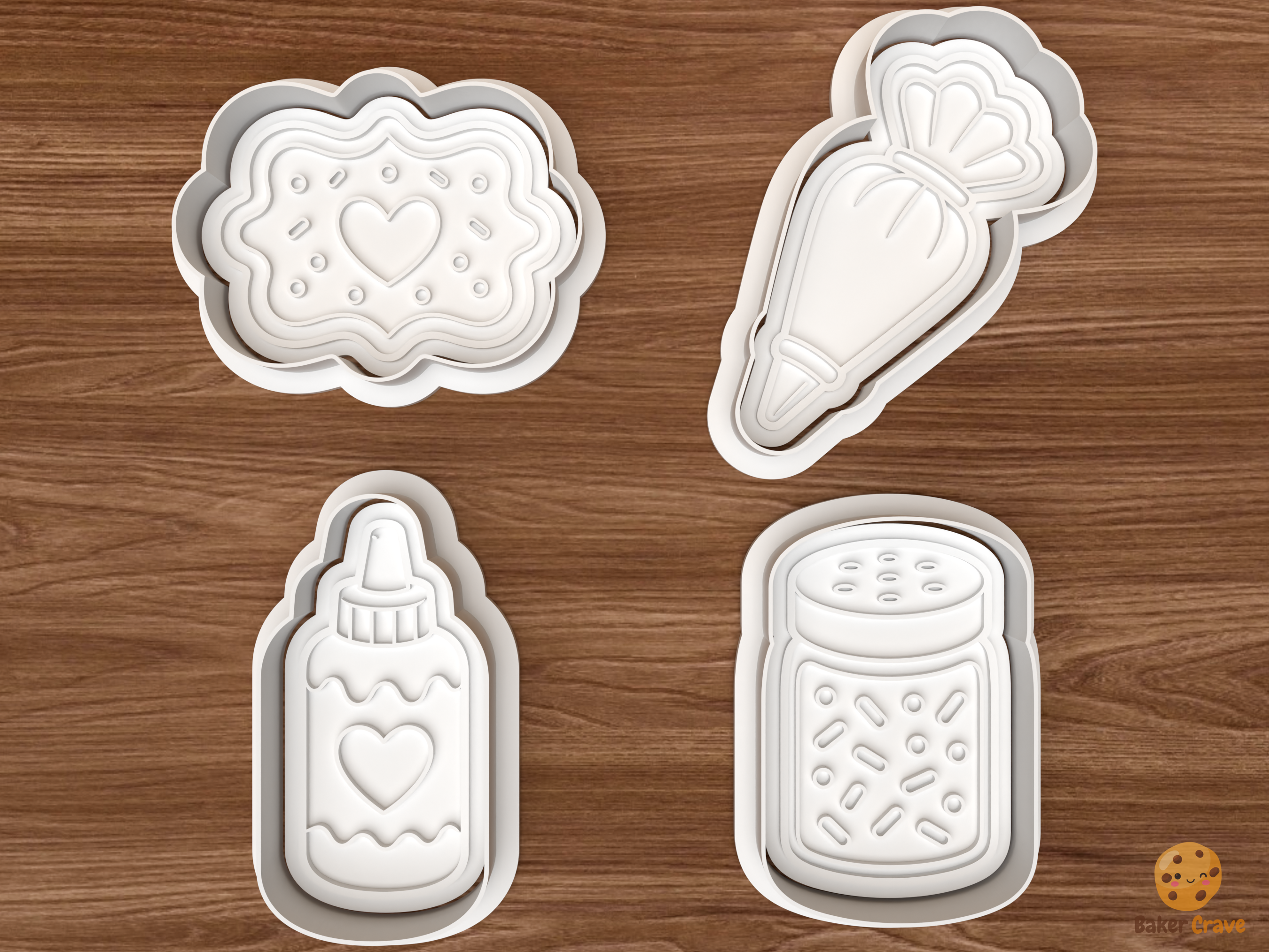 Cookie Decorating Party Cookie Cutter Set STL File - 01 set main