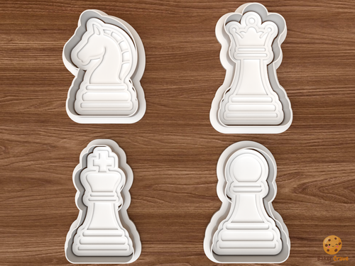 Chess Club Cookie Cutter Set STL File - 01 set main