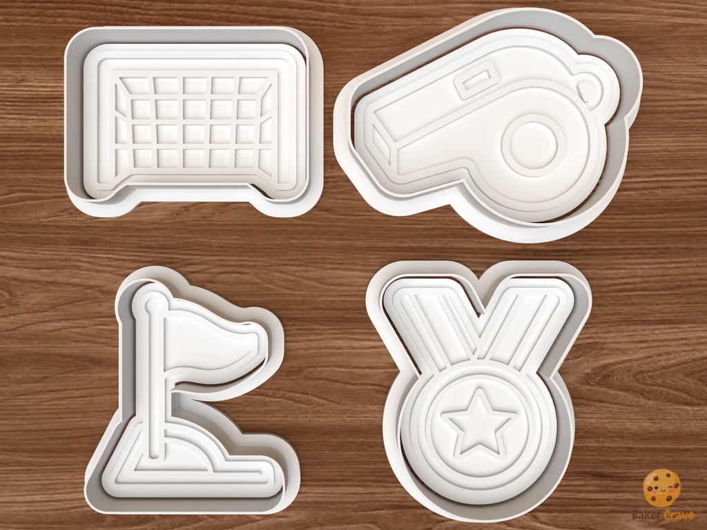 Soccer Match Day Cookie Cutter Set STL File - 01 set main