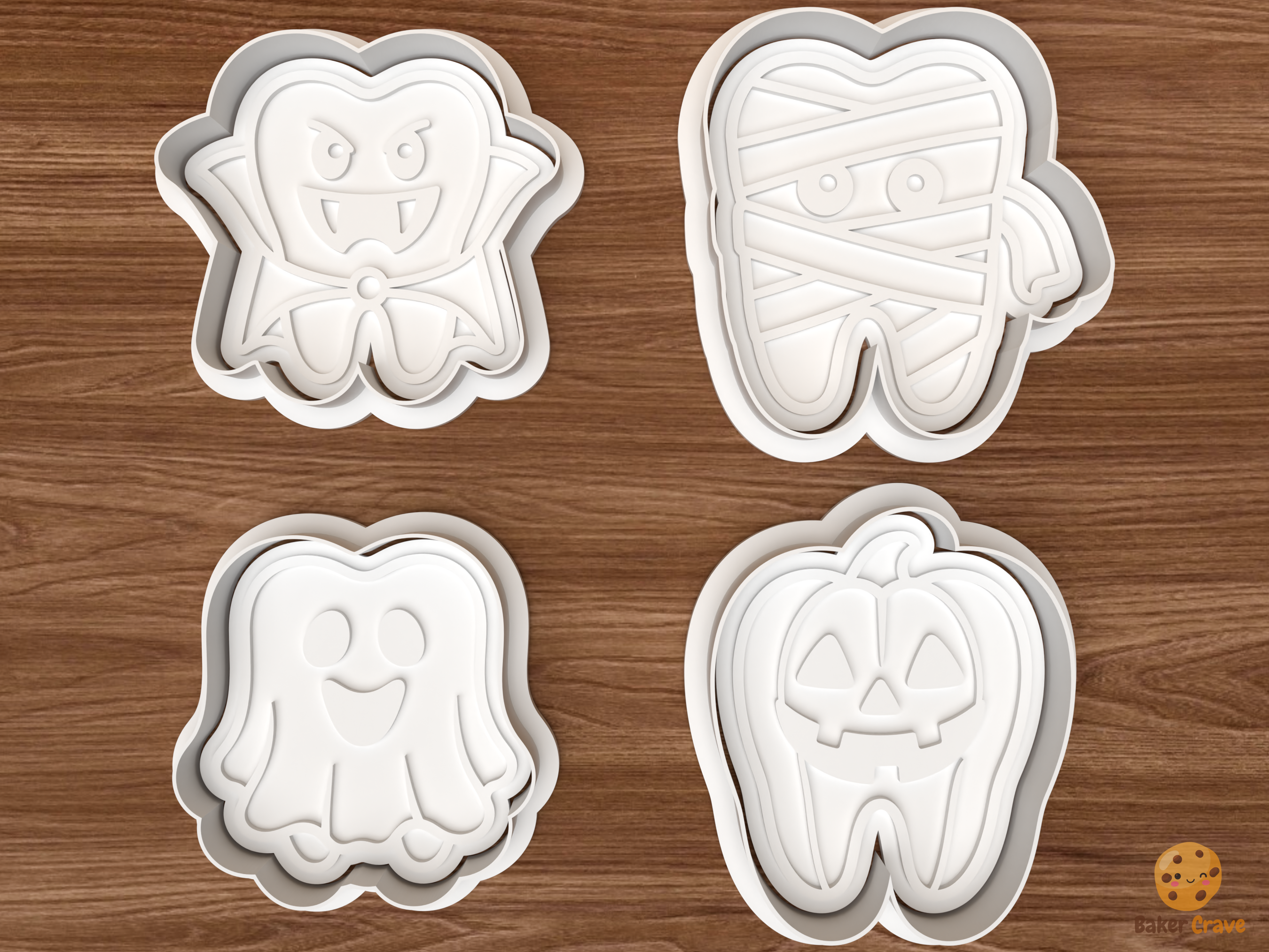 Halloween Tooth Cookie Cutter Set STL File - 01 set main