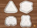 Camping First Birthday Cookie Cutter Set STL File - 01 set main