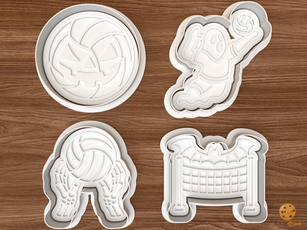 Halloween Volleyball Cookie Cutter Set STL File - 01 set main