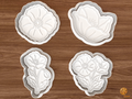 Poppy Blooms Cookie Cutter Set STL File