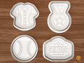Senior Baseball Cookie Cutter Set STL File - 01 set main