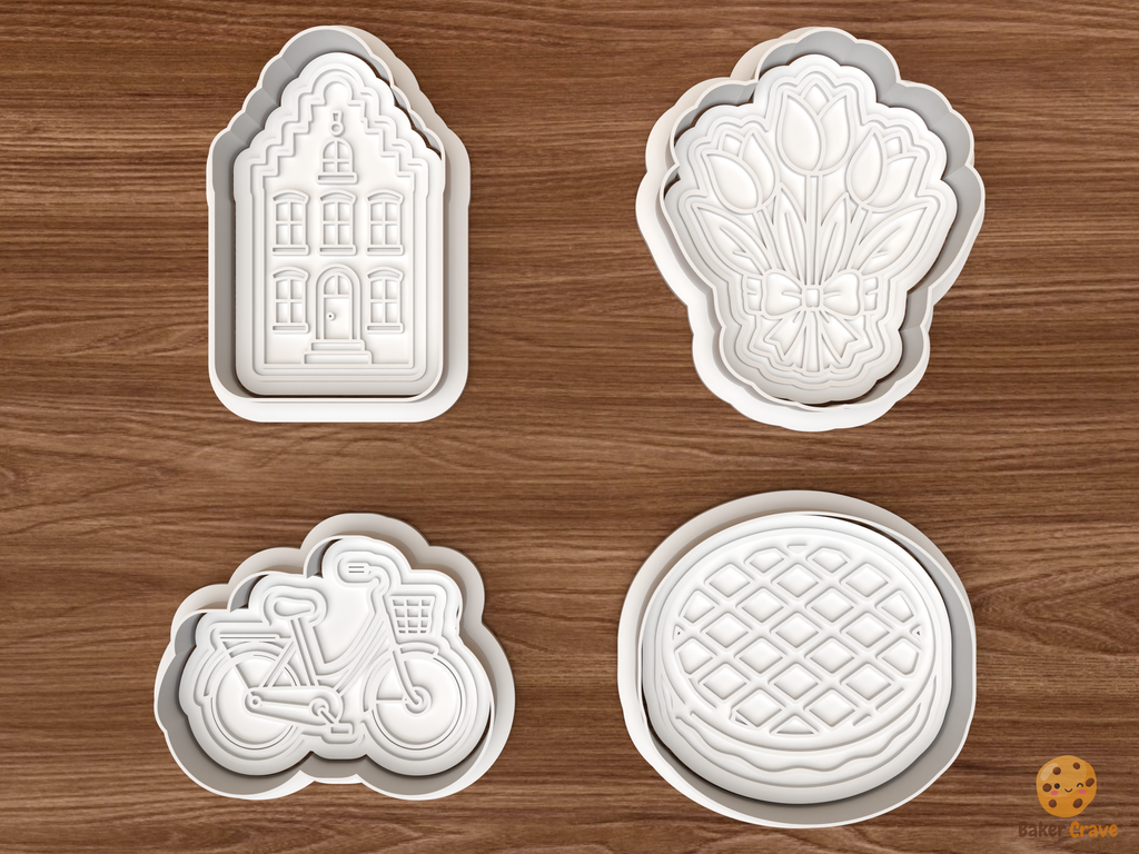 Dutch Amsterdam Cookie Cutter Set STL File - 01 set main