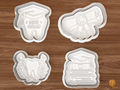 DDS Dental Graduation Cookie Cutter Set STL File - 01 set main