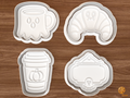 Spooky Coffee Shop Cookie Cutter Set STL File - 01 set main