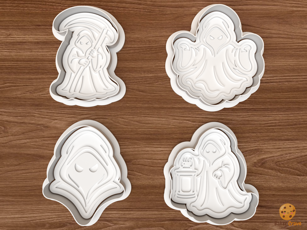 Halloween Grim Reaper Cookie Cutter Set STL File - 01 set main