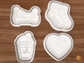 Pilates Wellness Cookie Cutter Set STL File - 01 set main