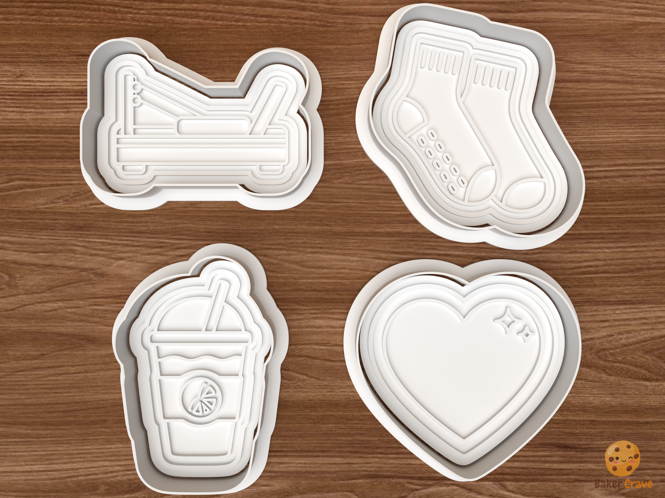Pilates Wellness Cookie Cutter Set STL File - 01 set main
